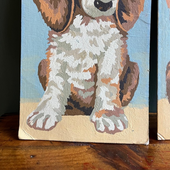 Vintage 70s Paint By Number Spaniel Beagle Dog Paintings - Picture 4 of 10